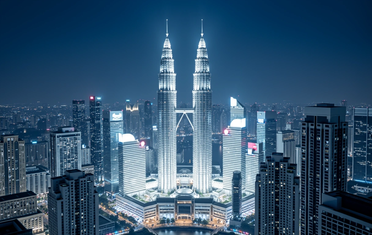 Kuala Lumpur business district at night